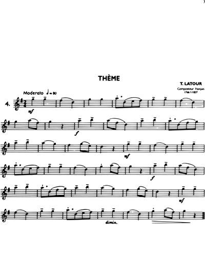 La Flûte Classique, Vol. 1: Theme in G major