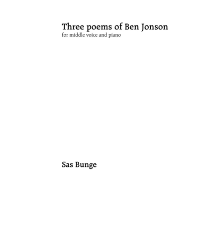 Three Poems of Ben Jonson