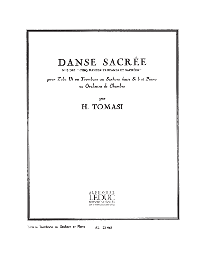 Danse Sacrée (for Tuba or Trombone or Bass Saxophone and Piano)