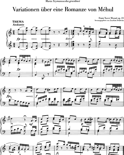 Variationen über eine Romanze von Mehul op. 23