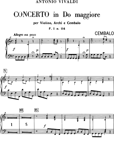 Concerto in Do maggiore RV 191 F. I n. 114 Tomo 259