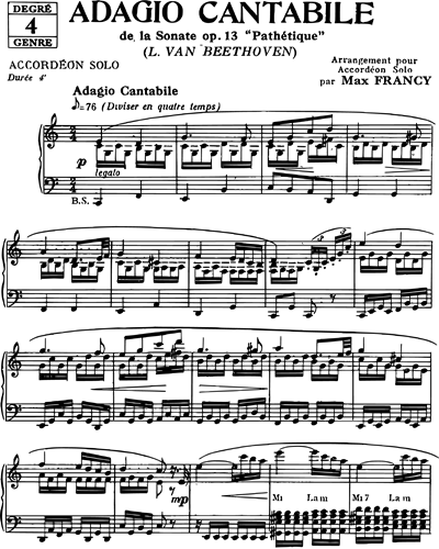 Adagio Cantabile (de la Sonate Op. 13 "Pathetique")