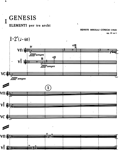 Genesis I, Op. 19 No. 1