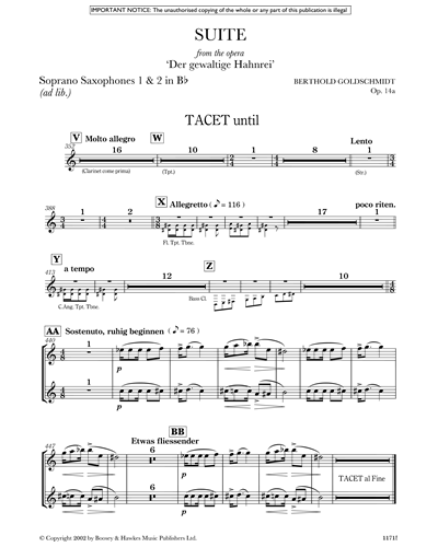 Soprano Saxophone 1 in Bb & Soprano Saxophone 2 in Bb