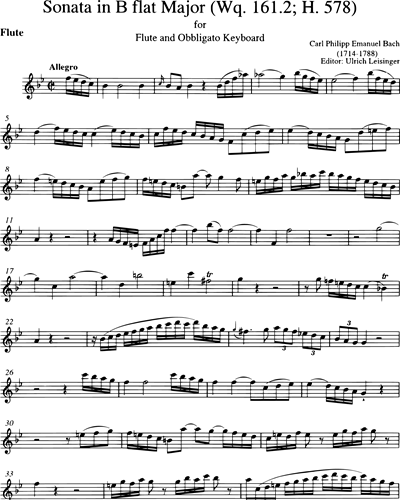 Sämtliche Sonaten, Band 1: B-dur Wq 161.2