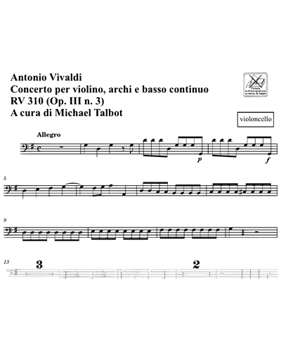 Concerto RV 310 Op. 3 n. 3