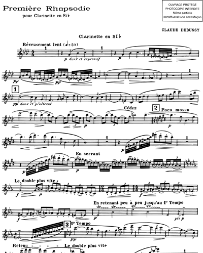 Première Rhapsodie - Réduction pour clarinette et piano