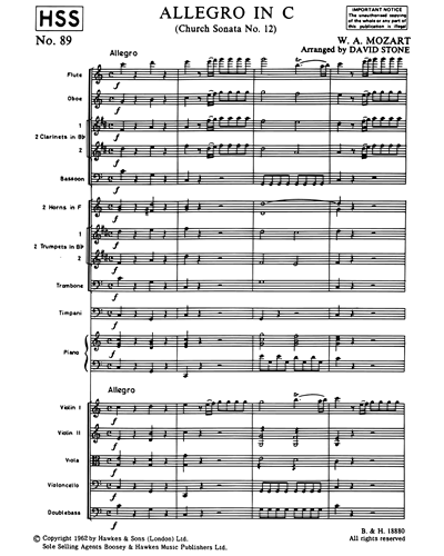 Allegro in C (from 'Church Sonata No. 12')
