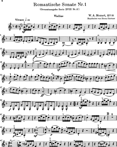 6 Romantic Sonatas, KV 55 - 60