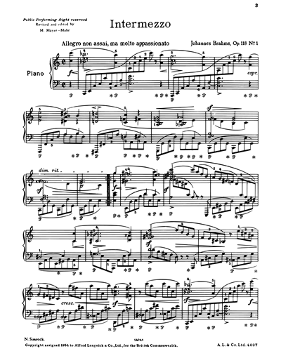 Six Piano Pieces, op. 118