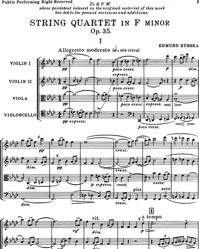 String quartet n. 1 in F minor Op. 35