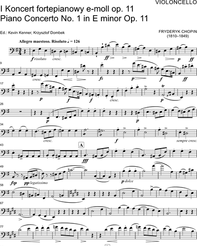 Piano Concerto No. 1 in minor, op. 11 Cello Sheet Music by Frédéric Chopin | nkoda