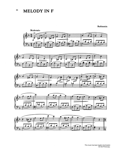 Download Anton Rubinstein 'Melody' Sheet Music, Chords & Lyrics