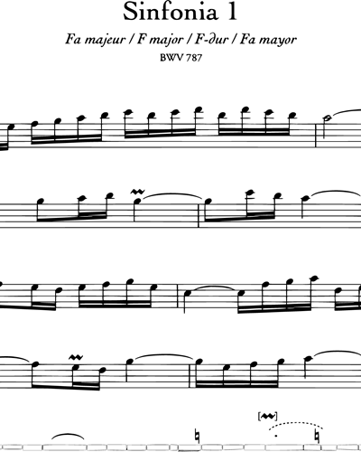15 Sinfonias à 3 Voix (BWV 787-801), Vol. 1