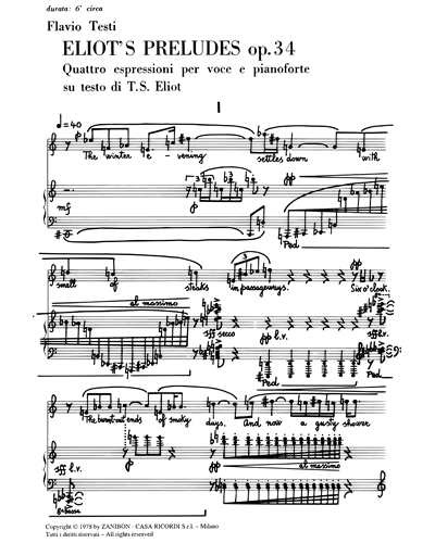Eliot's preludes Op. 34
