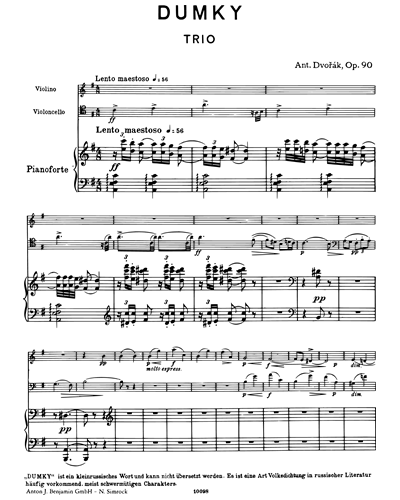 Dumky Trio in E minor, op. 90