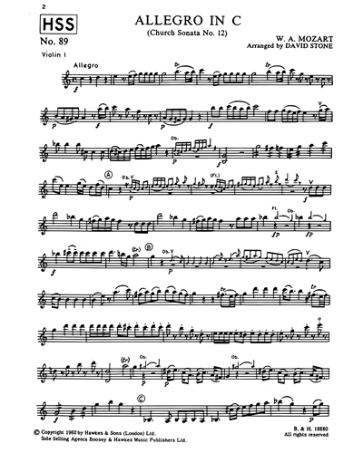 Allegro in C (from 'Church Sonata No. 12')