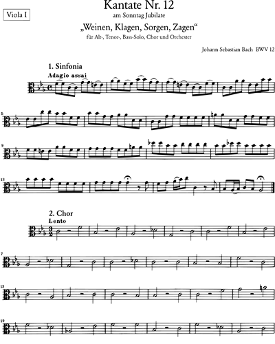 Kantate BWV 12 „Weinen, Klagen, Sorgen, Zagen“