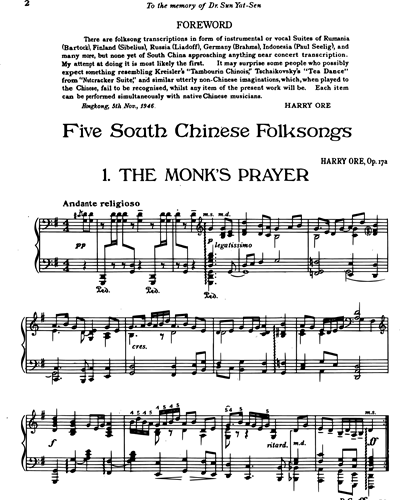 Five South Chinese Folk Songs