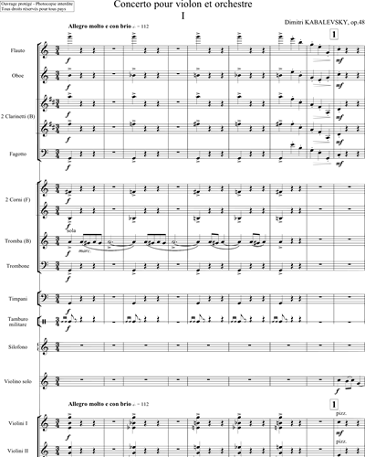 Concerto Pour Violon Et Orchestre, Op. 48