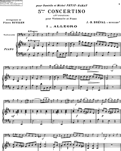 Concertino No. 5 for Cello in D major