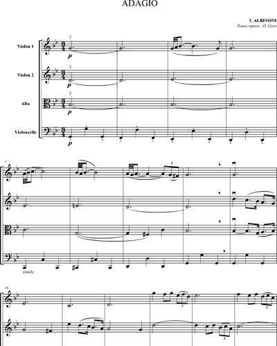 Adagio pour Quatuor à Cordes