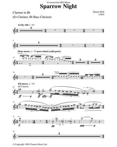 Clarinet in Bb/Clarinet in Eb/Bass Clarinet