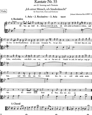 Kantate BWV 55 „Ich armer Mensch, ich Sündenknecht“