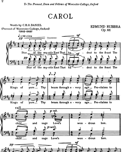 Carol - Star of the mystic east Op. 81