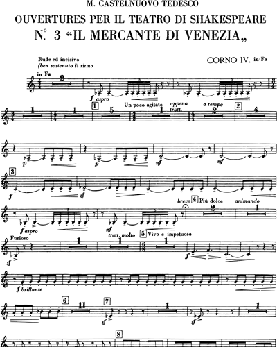Il mercande di Venecia (from 'Ouvertures per il teatro di Shakespeare')