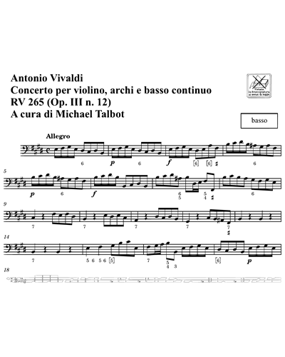 Concerto RV 265 Op. 3 n. 12