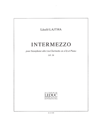 Intermezzo pour Saxophone Alto (ou Clarinette en Si-bémol) et Piano, Op. 59