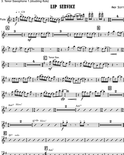 Tenor Saxophone 1/Flute