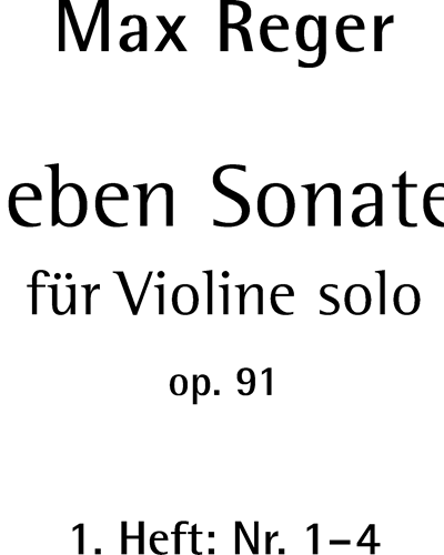 Seven Sonatas op. 91 Heft 1