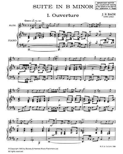Suite in B minor, BWV 1067 (Arranged for Flute & Piano)