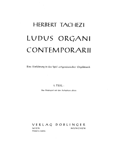 Ludus Organi Contemporarii Book 1