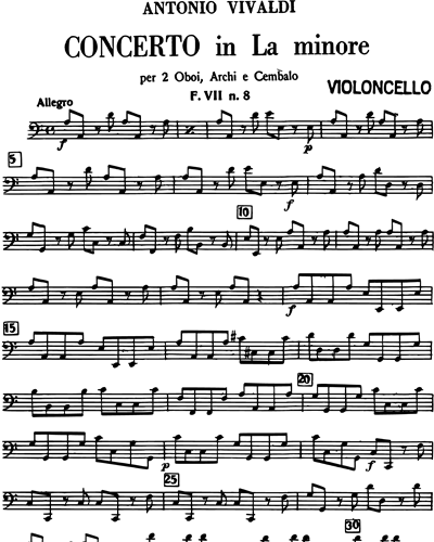Concerto in La minore RV 536 F. VII n. 8 Tomo 263