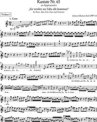 Kantate BWV 65 „Sie werden aus Saba alle kommen“