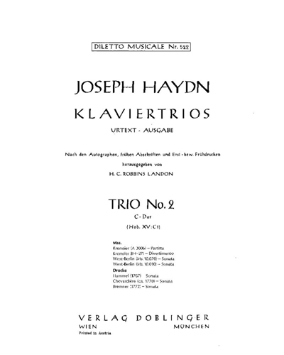 Piano Trio No. 2 in C major, Hob. XV:C1