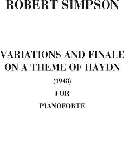 Variations and Finale on a theme of Haydn