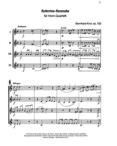 Hubertus-Serenade, op. 102