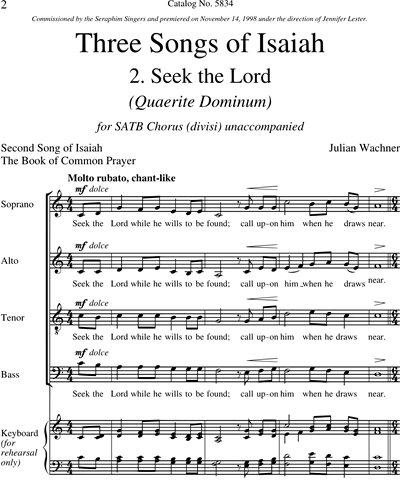 Three Songs of Isaiah: 2. Seek the Lord (Quaerite Dominum)