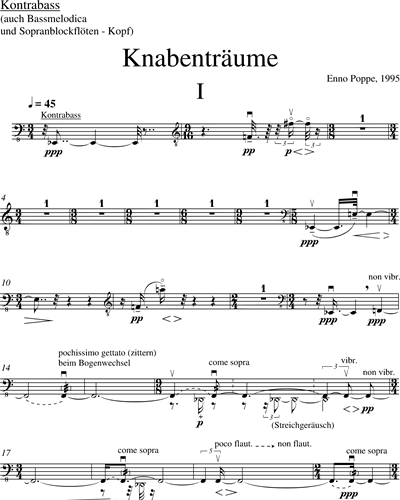 Double Bass/Bass Melodica/Descant Recorder (ad libitum)