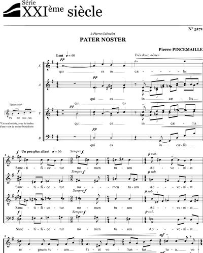 Pater Noster - Pincemaille - SATB