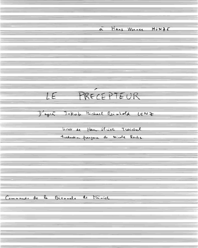 Le Précepteur Sheet Music By Michèle Reverdy | Nkoda | Free 7 Days Trial