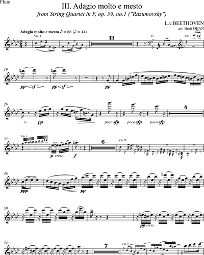 Adagio molto e mesto (Nr. 3 from " String Quartet in F, Op. 59, No. 1" )