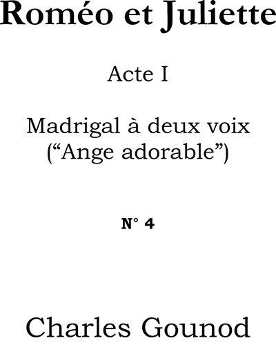 Madrigal (“Ange adorable”)