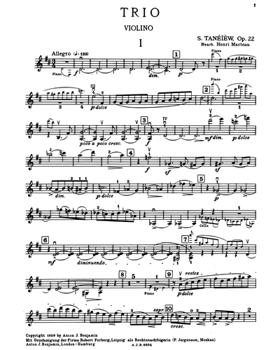 Piano Trio in D, op. 22