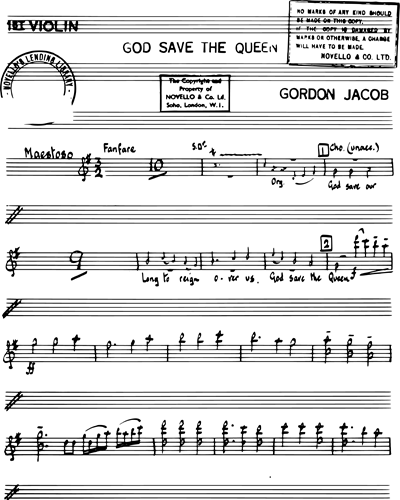 Gordon Jacob God Save The Queen Sheet Music Nkoda