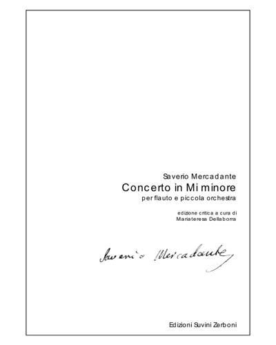 Concerto for Flute (or Piccolo) in E minor